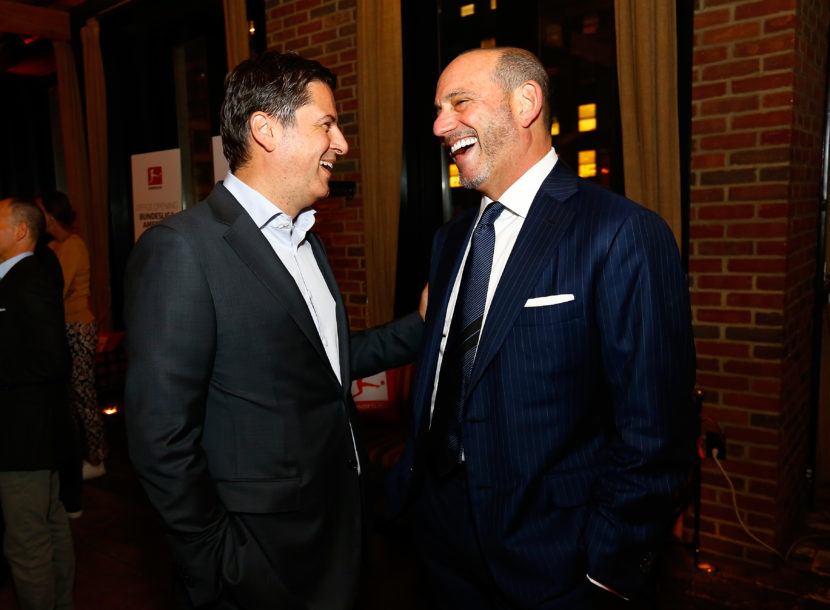 Christian Seifert (CEO DFL) and Don Garber (Commissioner MLS)